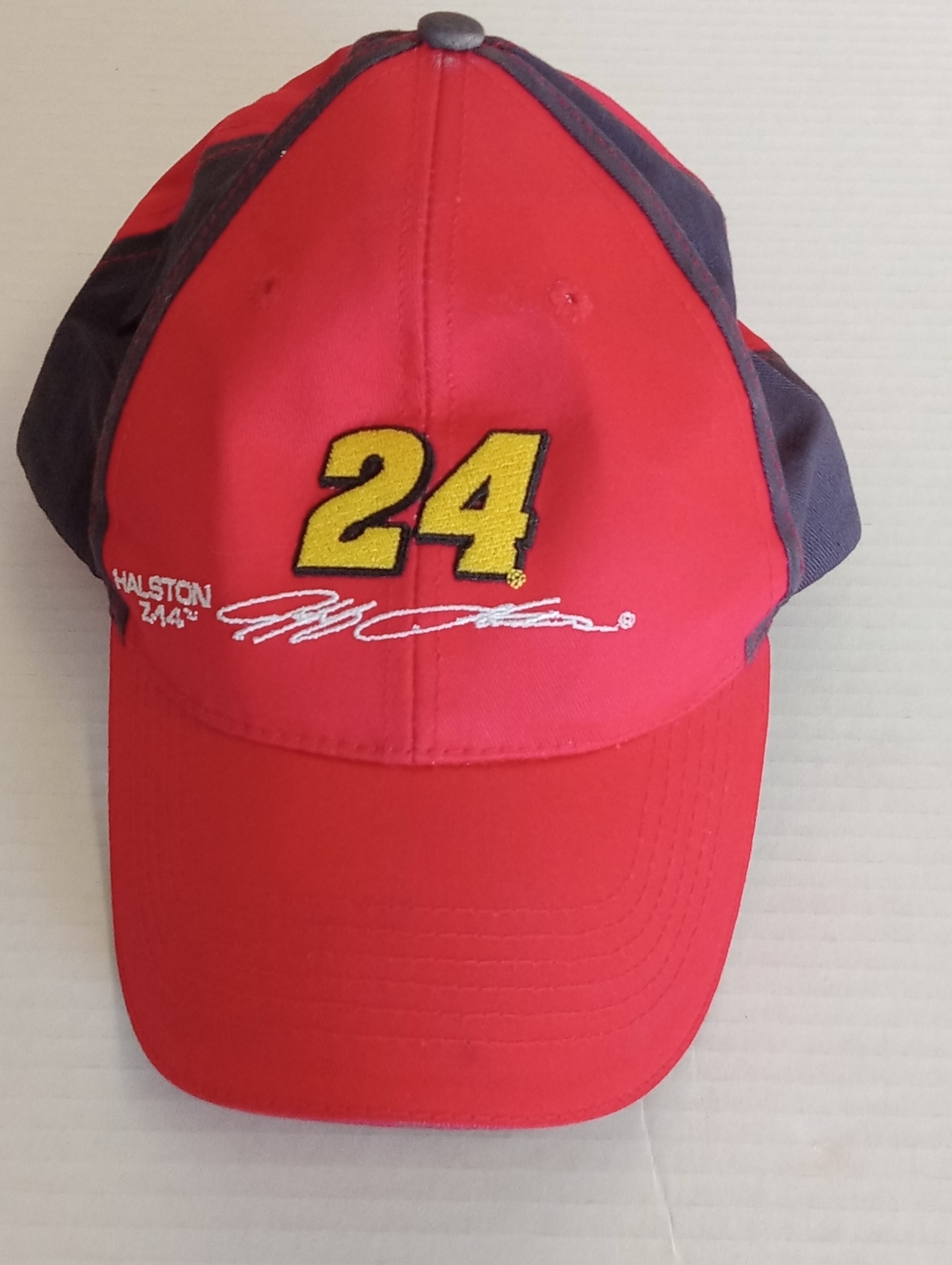 Halston Heritage Red and Black Jeff Gordon Cap with Yellow 24